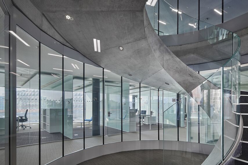 fuego light Puertas and fuego light Ventanas - Maison de la Paix, Ginebra located in Geneva, Suiza