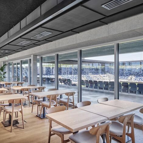 thermfix vario Fachadas, fuego light Ventanas, unico Puertas, fuego light Puertas and unico Ventanas - La Tuilière football stadium, Lausanne located in Lausanne, Suiza